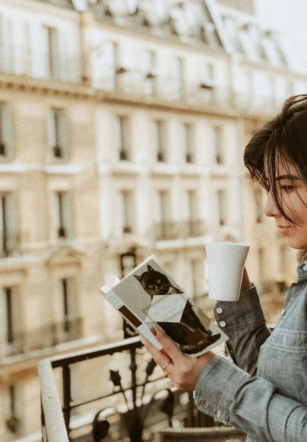 person reading old letter