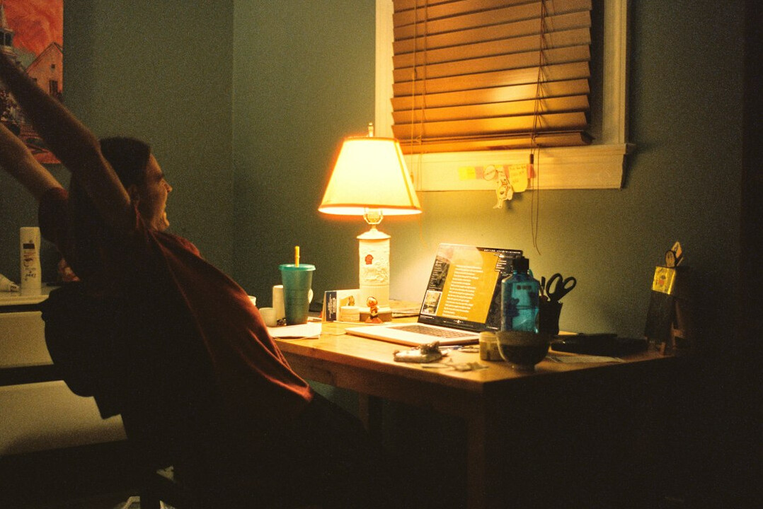 mystery writer at desk