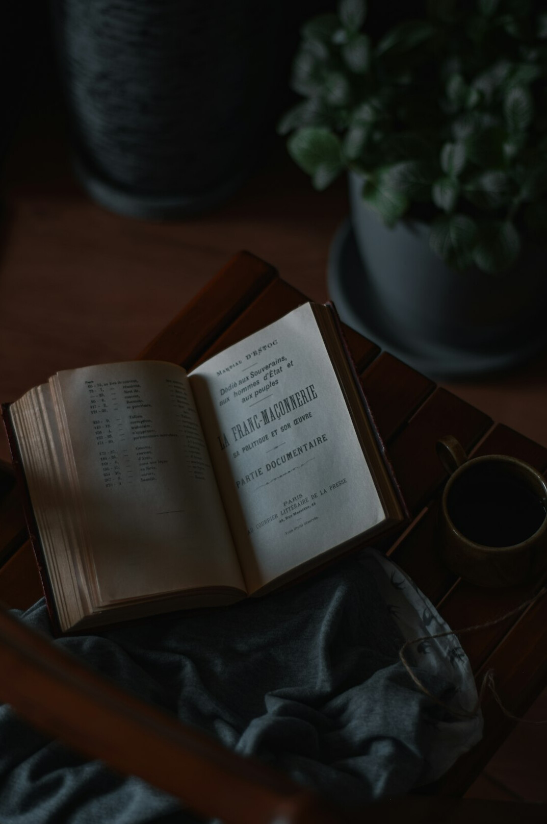 detective reading old book