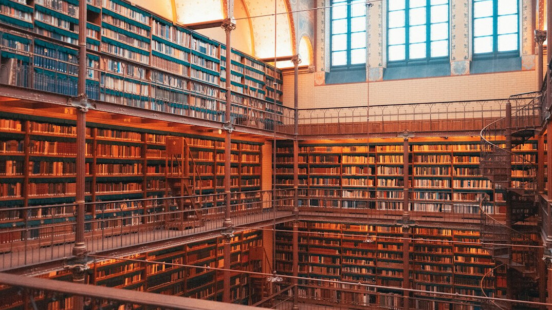 old library bookshelves